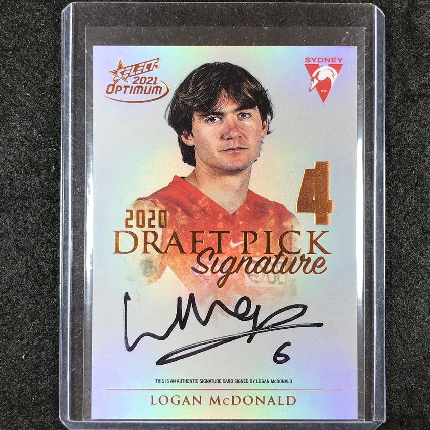 2021 Select AFL Optimum LOGAN MCDONALD 2020 Draft Pick Signature Copper 5/170 #4