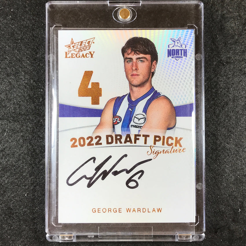 2023 Select AFL Legacy GEORGE WARDLAW 2022 Draft Pick Signature Copper 51/175 #4