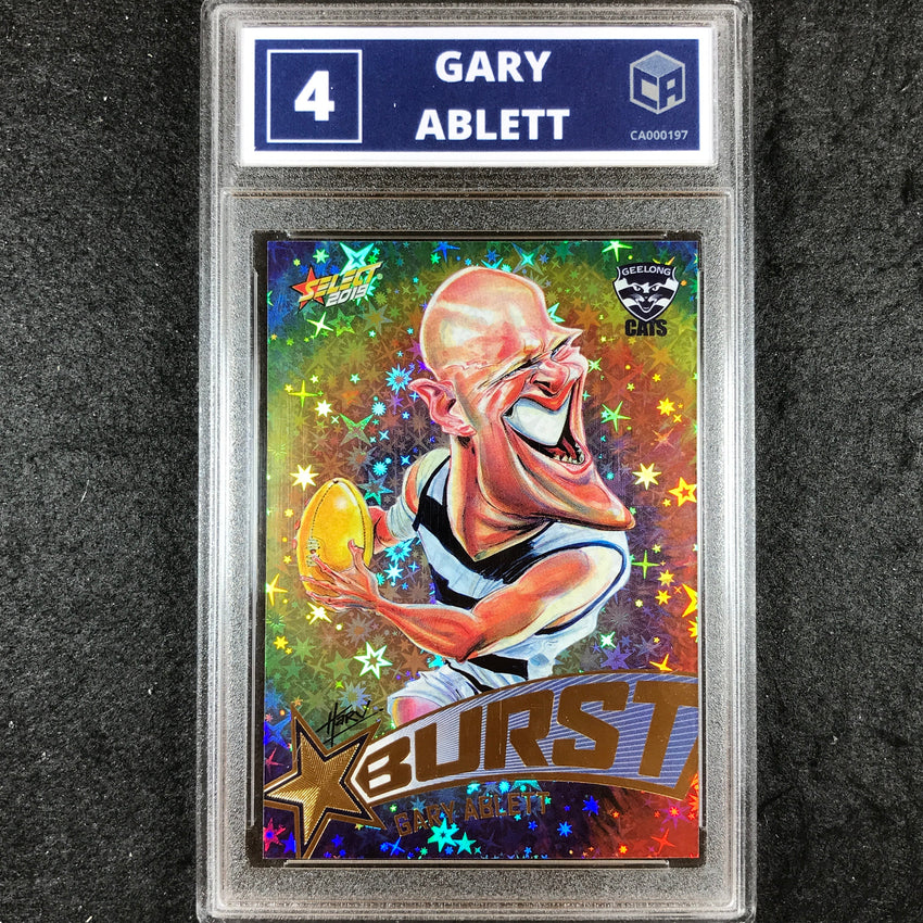 2019 Select AFL Footy Stars GARY ABLETT Starburst Tye-Dye 4/540 #25 Slabbed