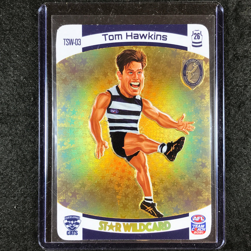 2021 AFL TeamCoach TOM HAWKINS Trophy Star Wildcard Coleman Medal Gold #3