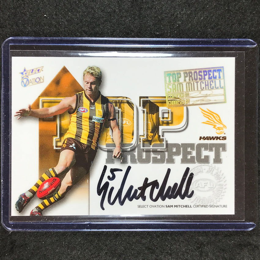 2004 Select AFL Ovation SAM MITCHELL Top Prospect Signature Auto #7