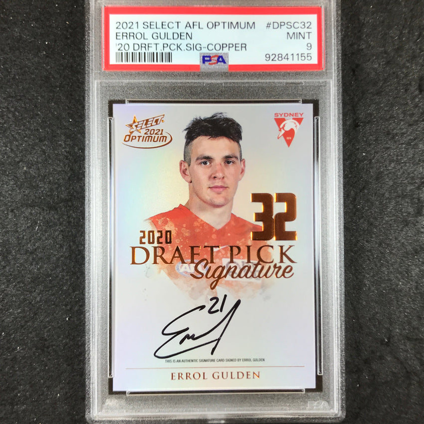 2021 Select AFL Optimum ERROL GULDEN 2020 Draft Pick Signature 154/170 PSA 9