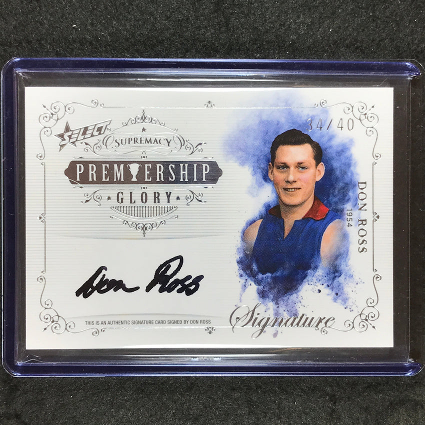 2019 Select AFL Supremacy DON ROSS Premiership Glory Signature Auto 34/40 #11