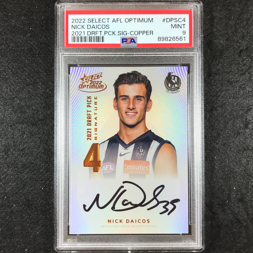 2022 Select Optimum NICK DAICOS 2021 Draft Pick Signature Copper 142/170 PSA 9