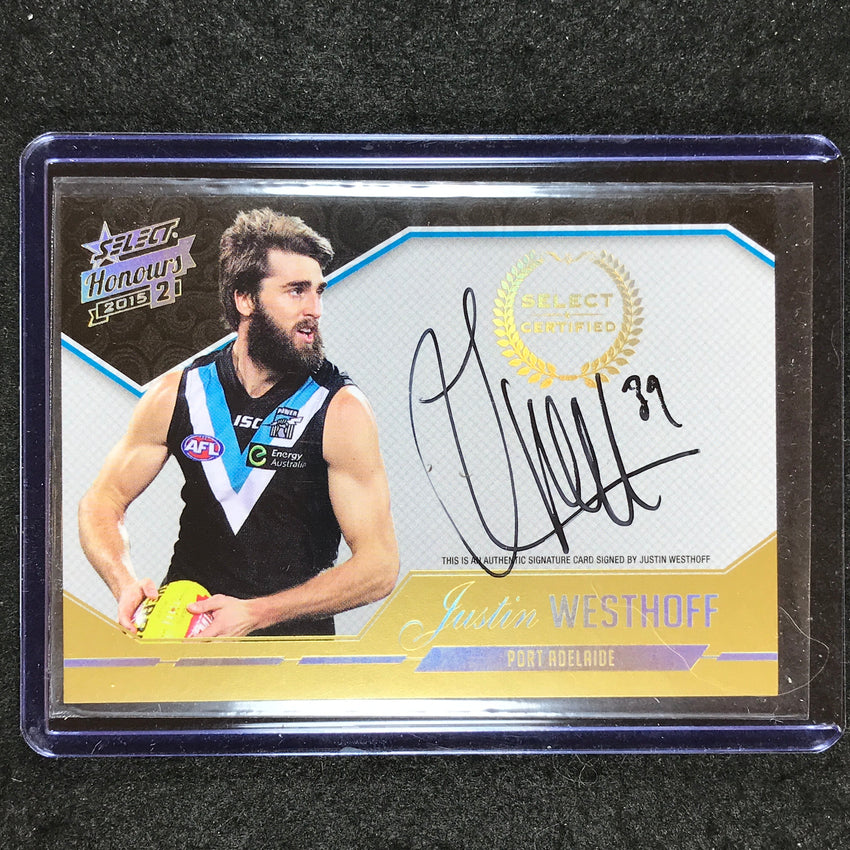 2015 Select AFL Honours 2 JUSTIN WESTHOFF Select Certified Signature 007/400