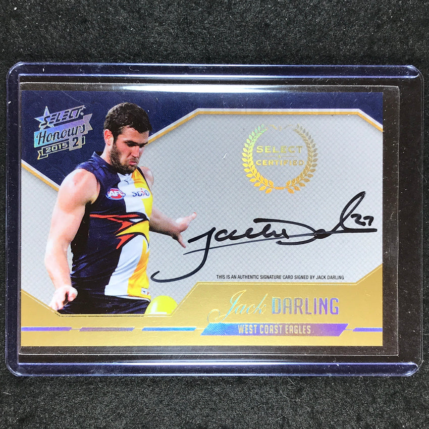 2015 Select AFL Honours 2 JACK DARLING Select Certified Signature 69/400