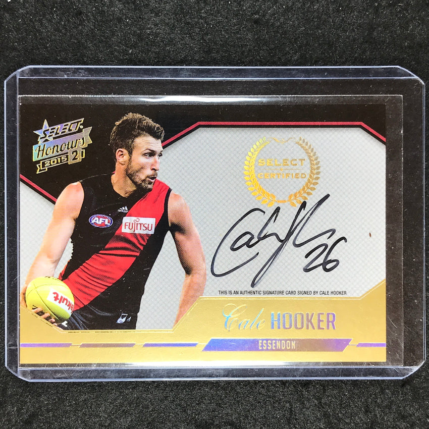 2015 Select AFL Honours 2 CALE HOOKER Select Certified Signature 006/400