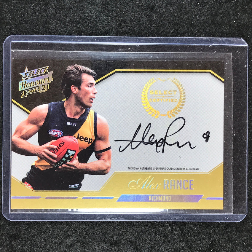 2015 Select AFL Honours 2 ALEX RANCE Select Certified Signature 004/400