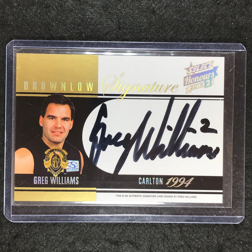 2015 Select AFL Honours 2 GREG WILLIAMS Brownlow Signature 80/200