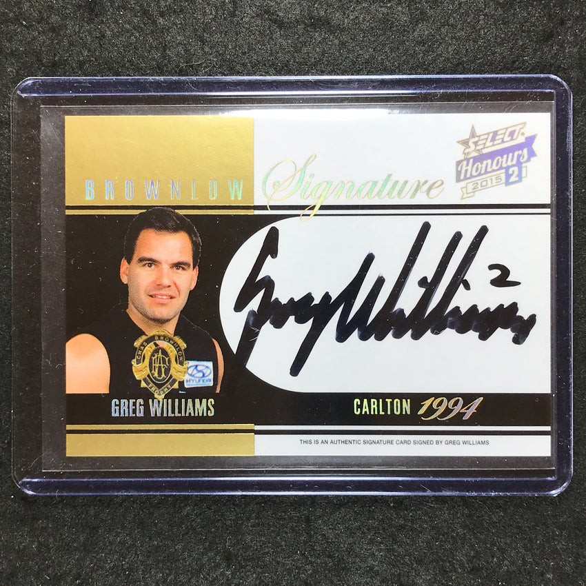 2015 Select AFL Honours 2 GREG WILLIAMS Brownlow Signature 14/200