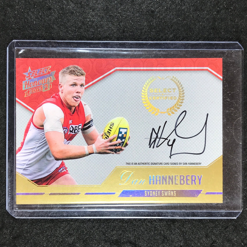 2015 Select AFL Honours 2 DAN HANNEBERY Select Certified Signature 319/400