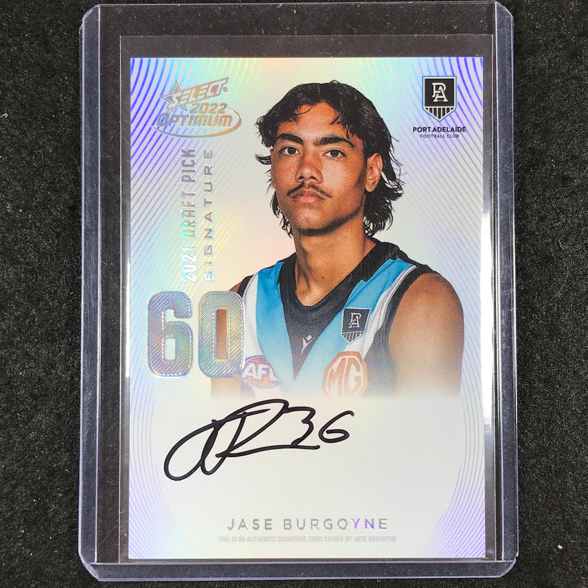 2022 Select AFL Optimum JASE BURGOYNE Draft Pick Signature Platinum 14/40