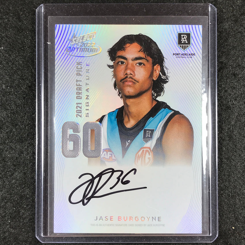 2022 Select AFL Optimum JASE BURGOYNE Draft Pick Signature Platinum 23/40
