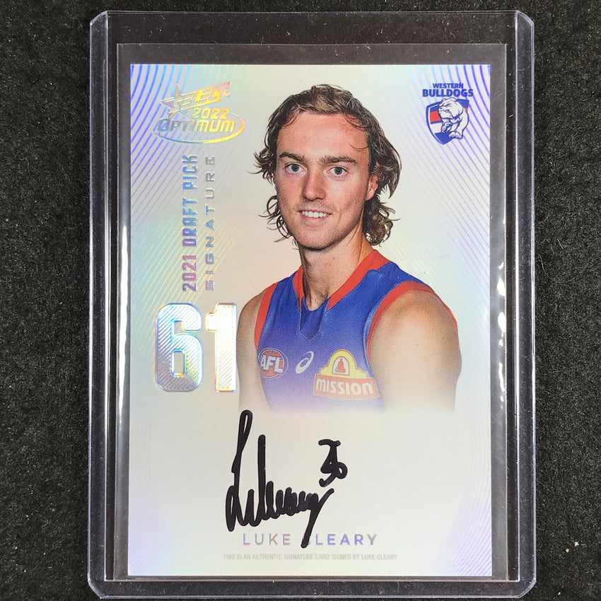 2022 Select AFL Optimum LUKE CLEARY Draft Pick Signature Platinum 38/40