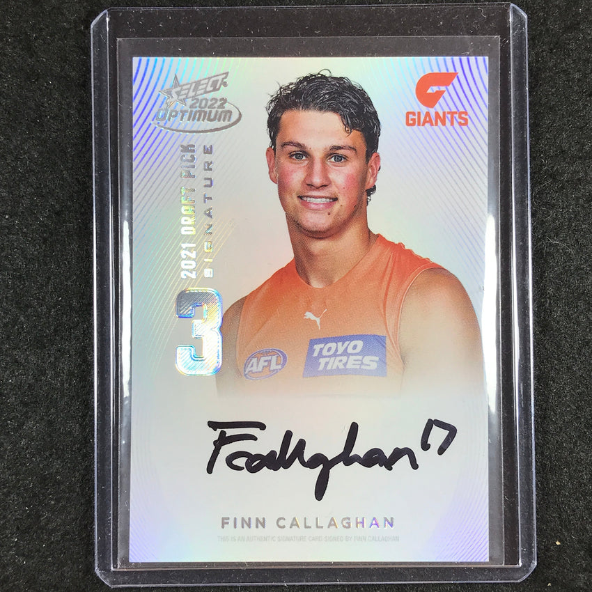 2022 Select AFL Optimum FINN CALLAGHAN Draft Pick Signature Platinum 15/40