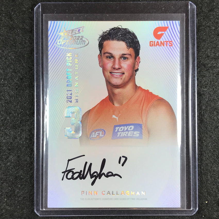 2022 Select AFL Optimum FINN CALLAGHAN Draft Pick Signature Platinum 40/40