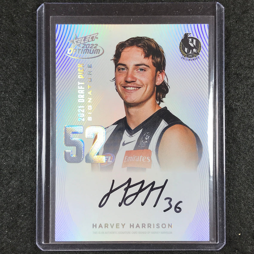 2022 Select AFL Optimum HARVEY HARRISON Draft Pick Signature Platinum 02/40