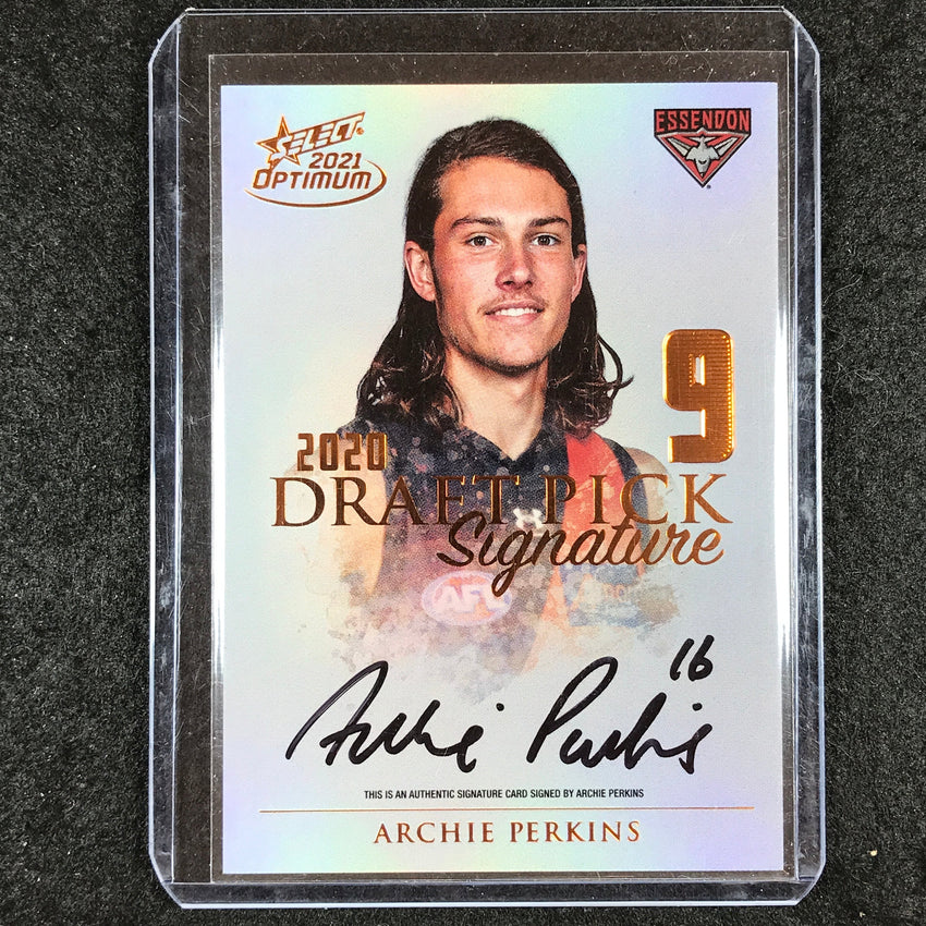 2021 Select AFL Optimum ARCHIE PERKINS Draft Pick Signature Copper 110 ...