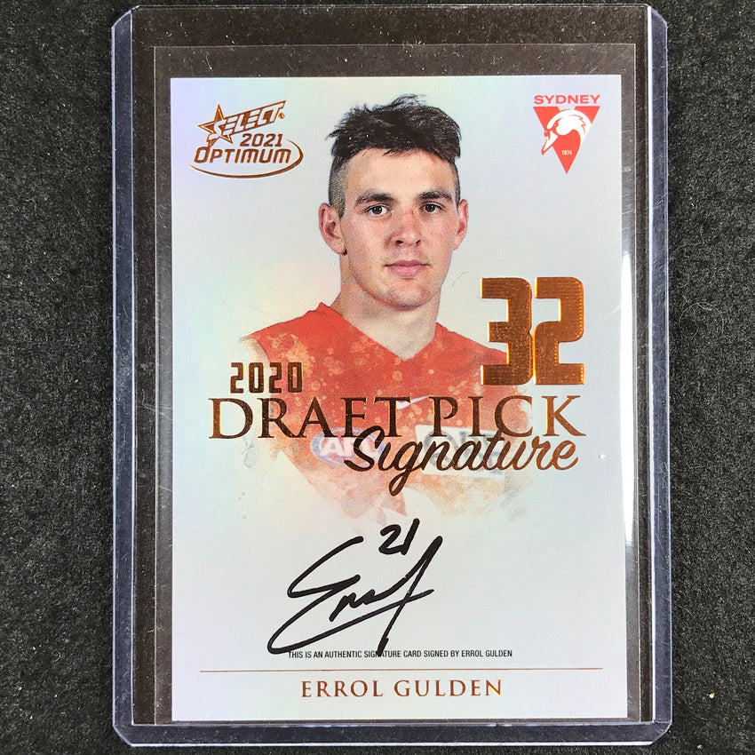 2021 Select AFL Optimum ERROL GULDEN Draft Pick Signature Copper 162/170