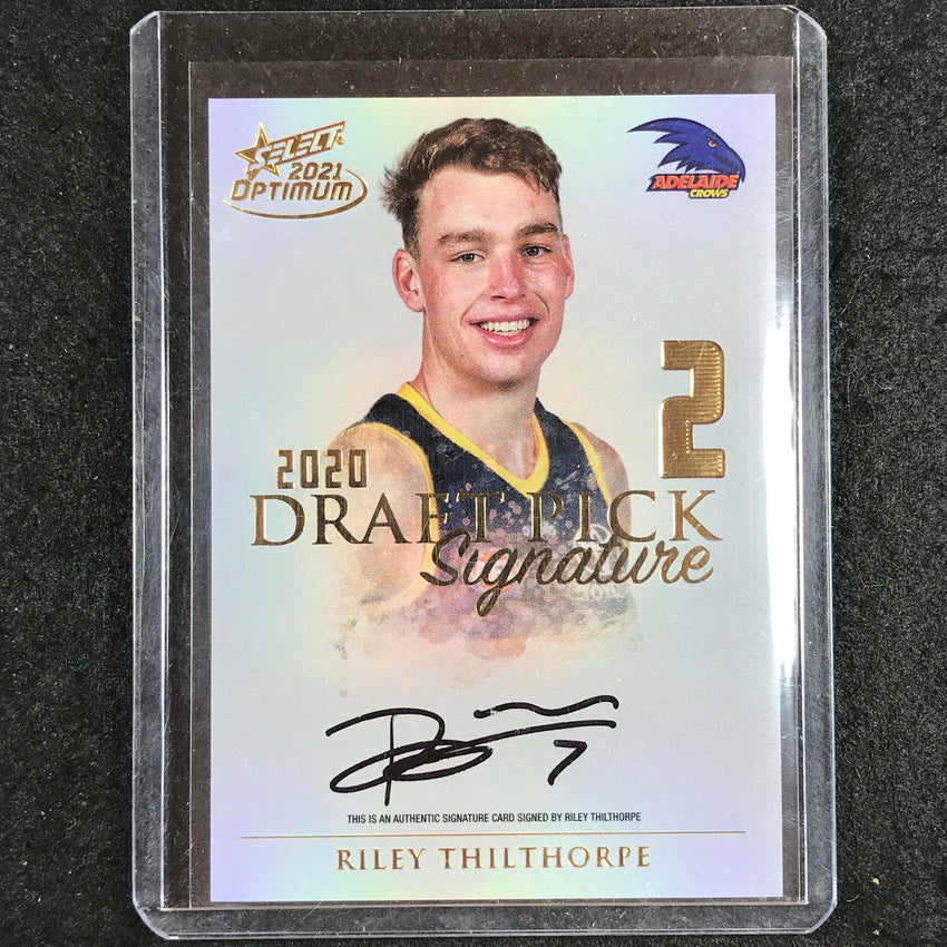 2021 Select AFL Optimum RILEY THILTHORPE Draft Pick Signature Gold 33/85