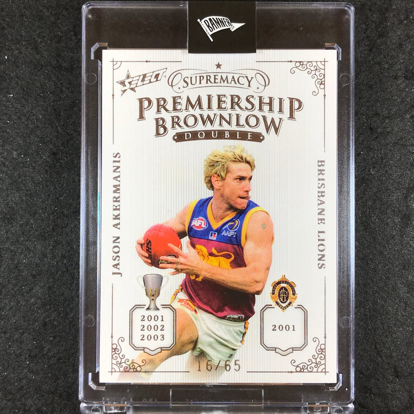 2019 Select AFL Supremacy JASON AKERMANIS Premiership Brownlow Double 16/65