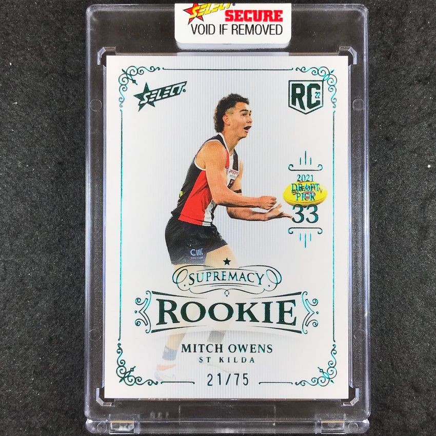 2022 Select AFL Supremacy Rookies MITCH OWENS Platinum Blue 21/75
