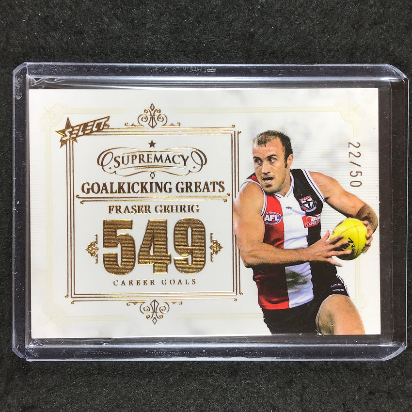 2021 Select AFL Supremacy FRASER GEHRIG Goalkicking Greats 22/50