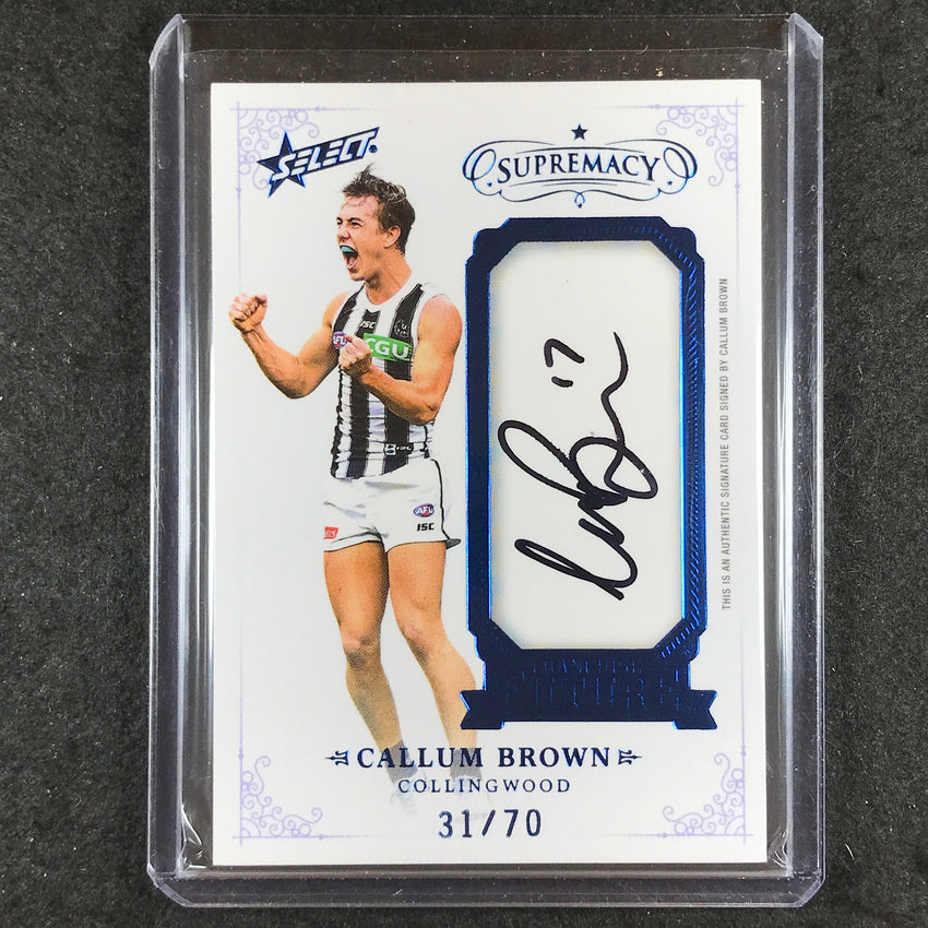 2021 Select AFL Supremacy CALLUM BROWN Franchise Future Signature 31/70