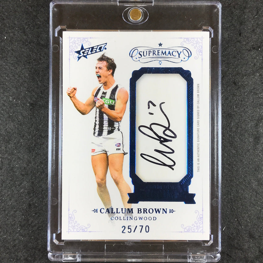 2021 Select AFL Supremacy CALLUM BROWN Franchise Future Signature 25/70