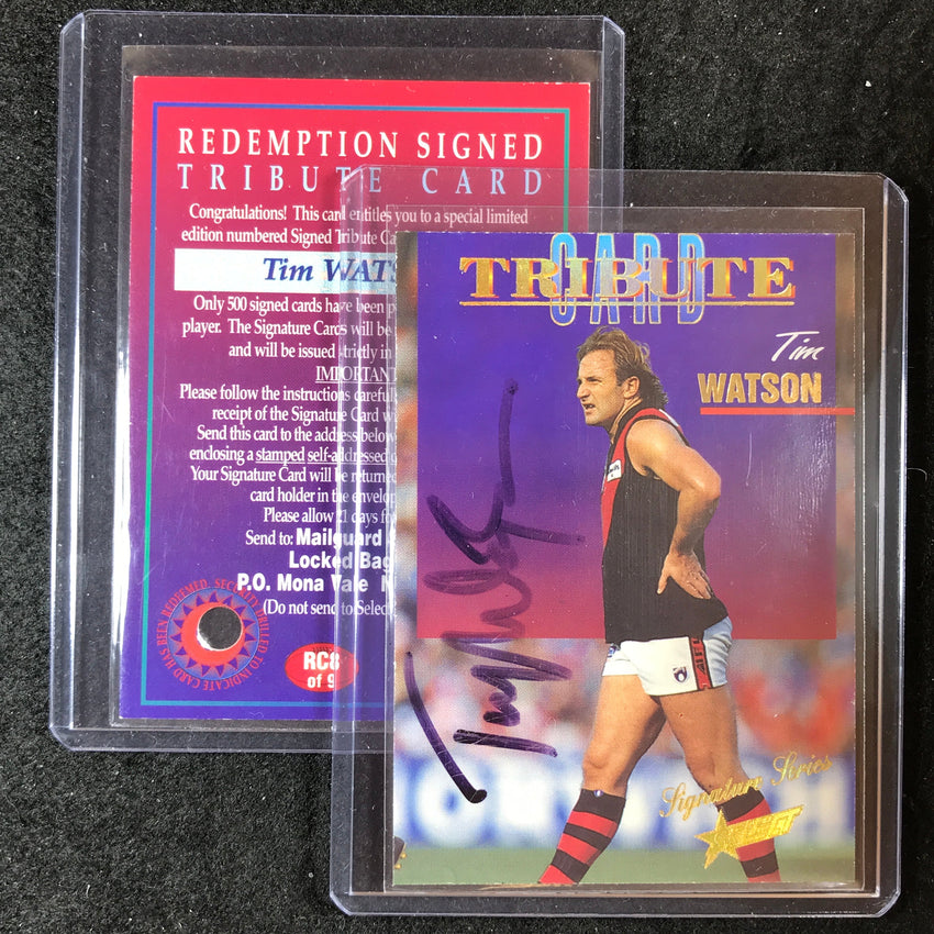 1995 Select AFL Series 1 TIM WATSON Tribute Signature 404/500