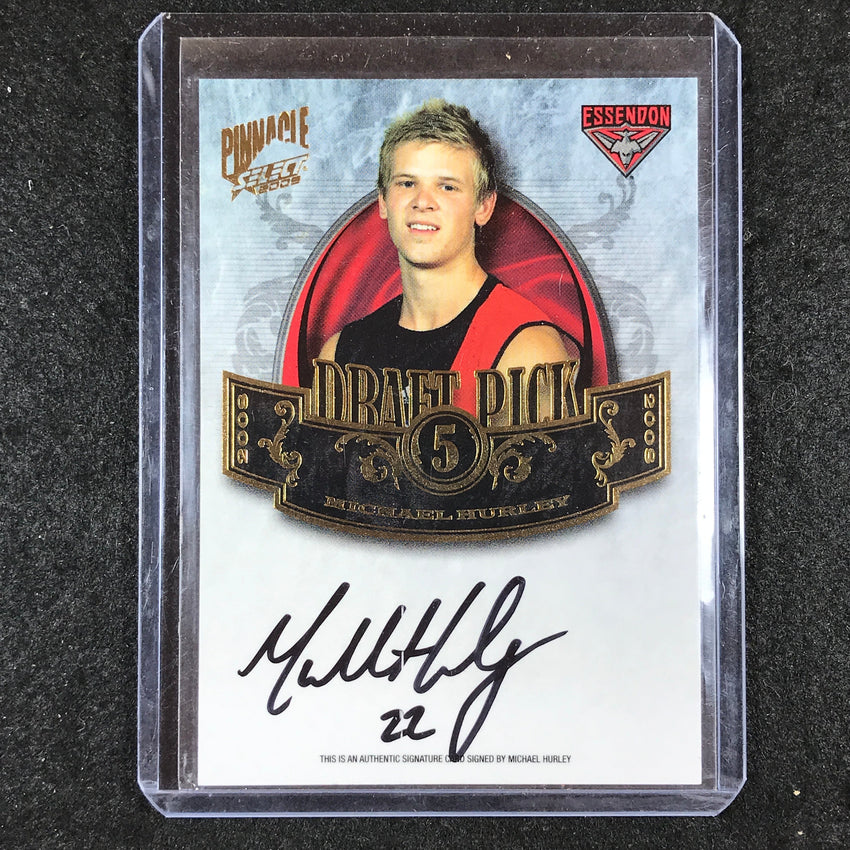 2009 Select AFL Pinnacle MICHAEL HURLEY Draft Pick Signature 008/400