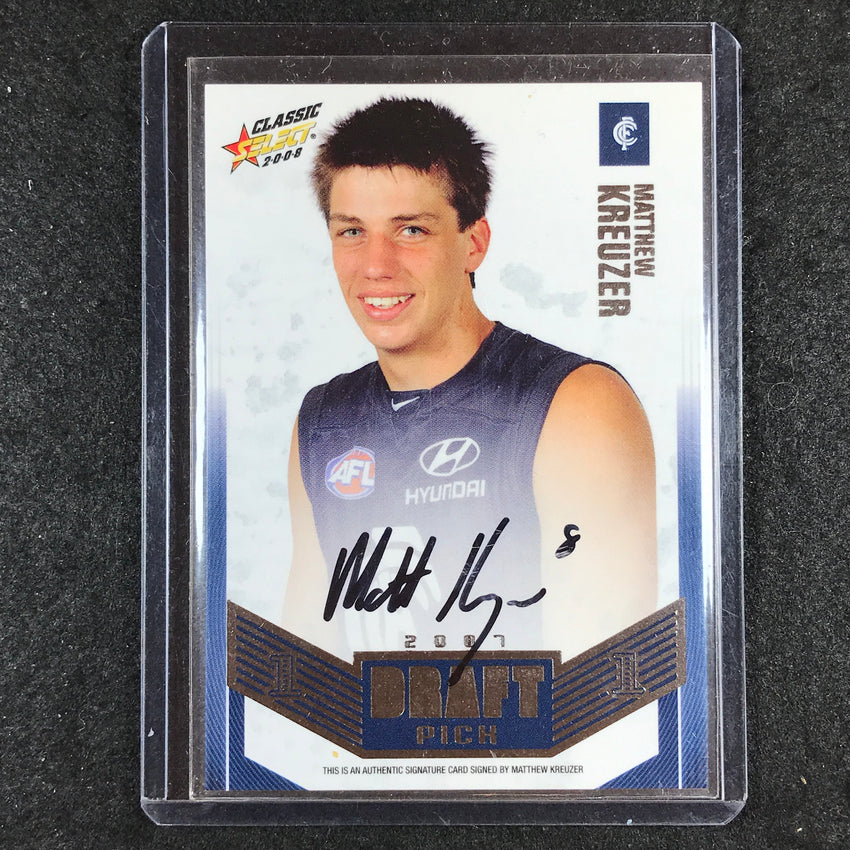 2008 Select AFL Classic MATTHEW KREUZER Draft Pick Signature 27/100