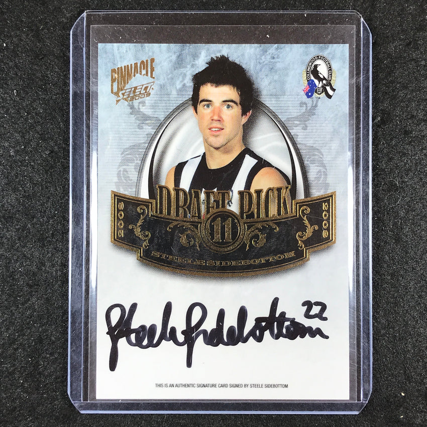 2009 Select AFL Pinnacle STEELE SIDEBOTTOM Draft Pick Signature 242/400