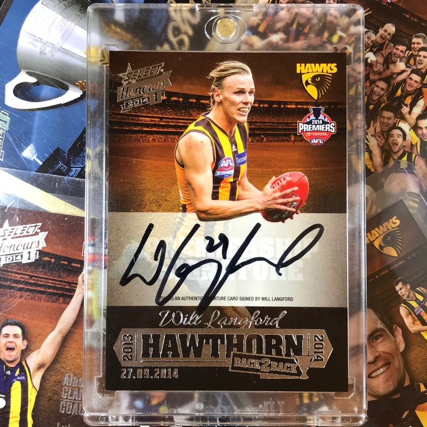 2014 Select AFL Honours 1 PREMIERSHIP REDEMPTION Hawthorn LANGFORD Sig 265/600