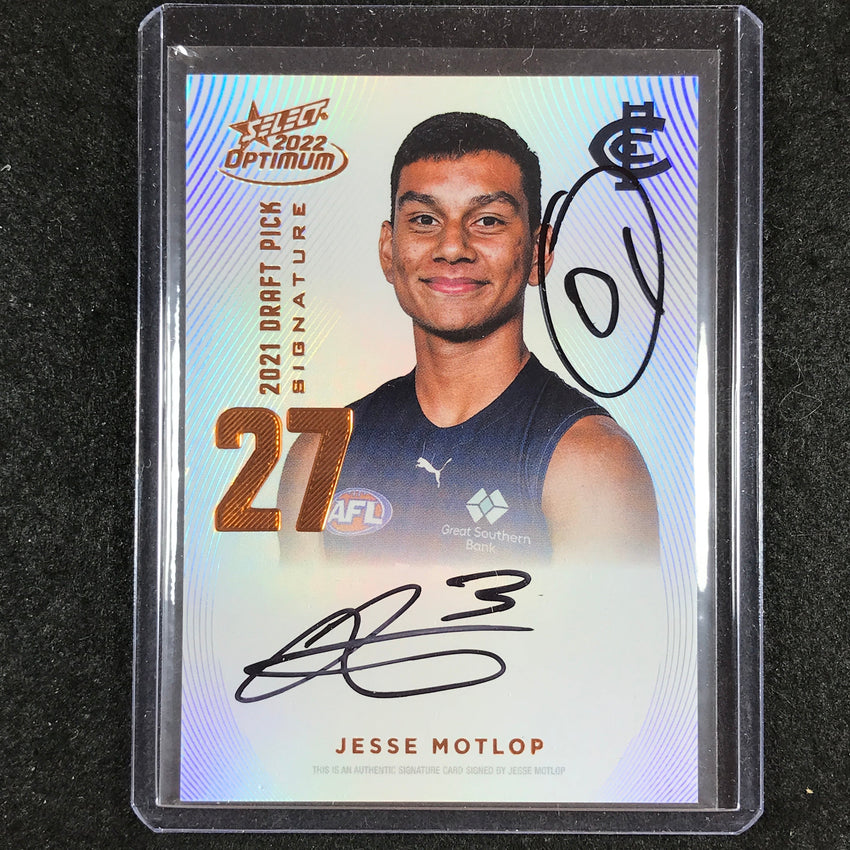 2022 Select AFL Optimum JESSE MOTLOP Draft Pick Signature Copper 001/170