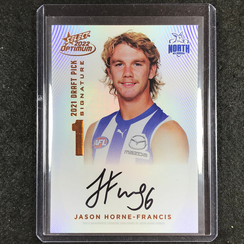 2022 Select AFL Optimum JASON HORNE-FRANCIS Draft Pick Signature Copper 45/170