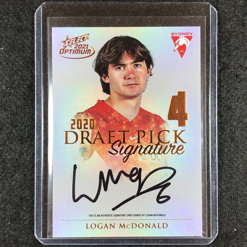 2021 Select AFL Optimum LOGAN MCDONALD Draft Pick Signature Copper 140/170
