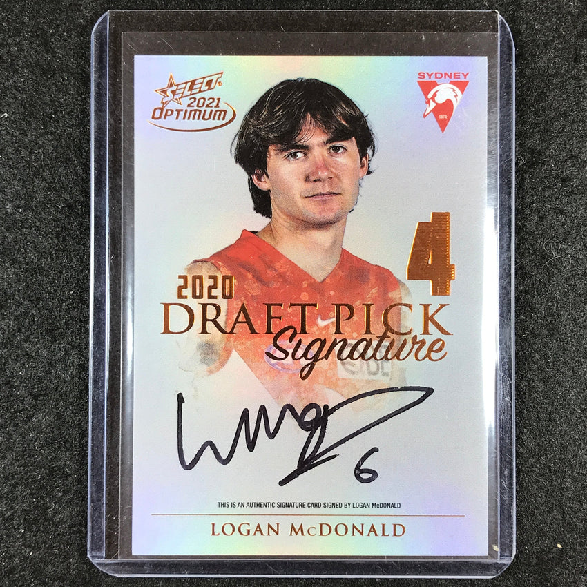 2021 Select AFL Optimum LOGAN MCDONALD Draft Pick Signature Copper 167/170