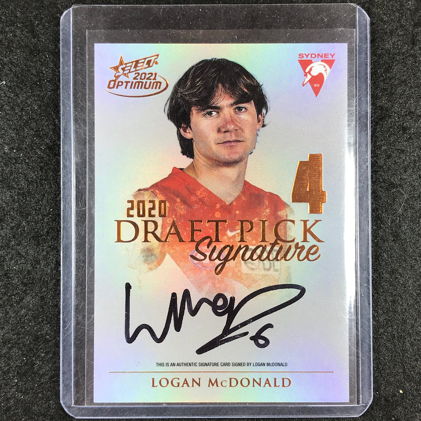 2021 Select AFL Optimum LOGAN MCDONALD Draft Pick Signature Copper 164/170