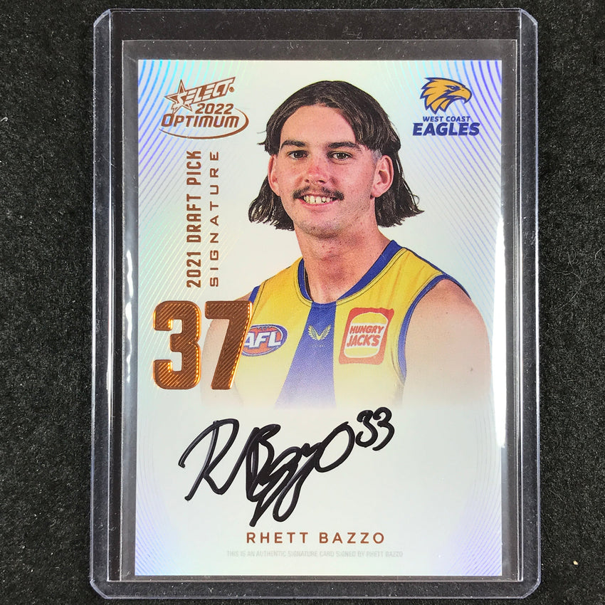 2022 Select AFL Optimum RHETT BAZZO Draft Pick Signature Copper 92/170