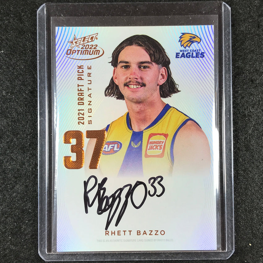 2022 Select AFL Optimum RHETT BAZZO Draft Pick Signature Copper 006/170