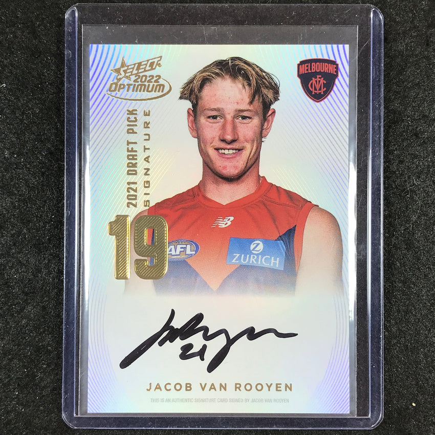 2022 Select AFL Optimum JACOB VAN ROOYEN Draft Pick Signature Gold 84/85