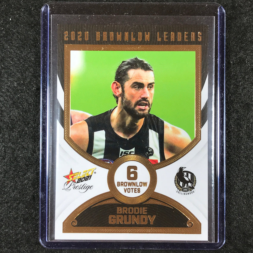 2021 Select AFL Prestige BRODIE GRUNDY 2020 Brownlow Leaders 006/80