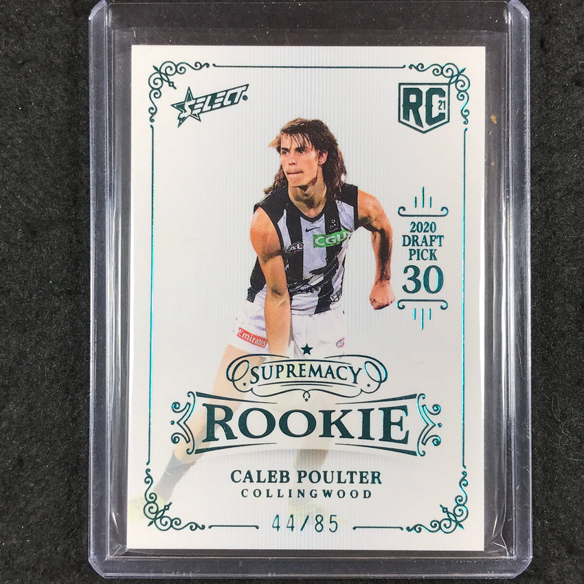 2021 Select AFL Supremacy CALEB POULTER Rookie Platinum Blue 44/85