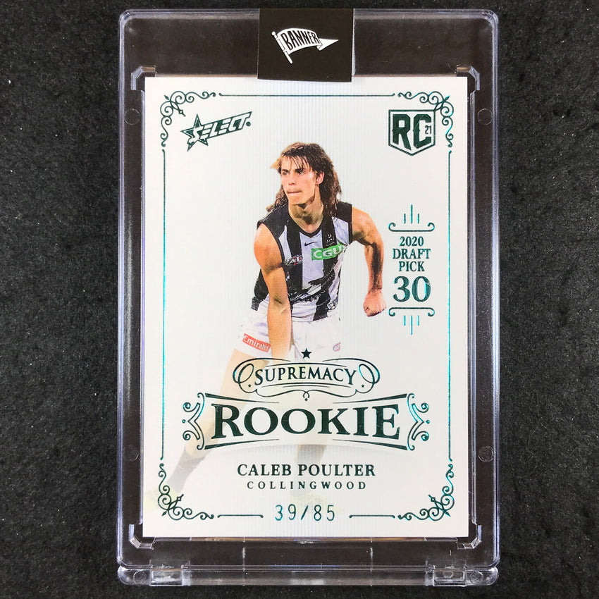 2021 Select AFL Supremacy CALEB POULTER Rookie Platinum Blue 39/85