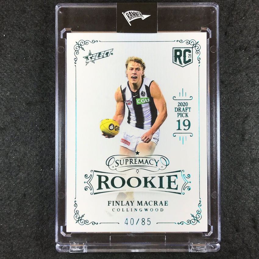2021 Select AFL Supremacy FINLAY MACRAE Rookie Platinum Blue 40/85