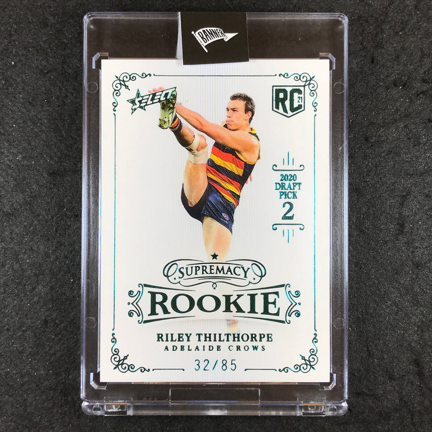 2021 Select AFL Supremacy RILEY THILTHORPE Rookie Platinum Blue 32/85