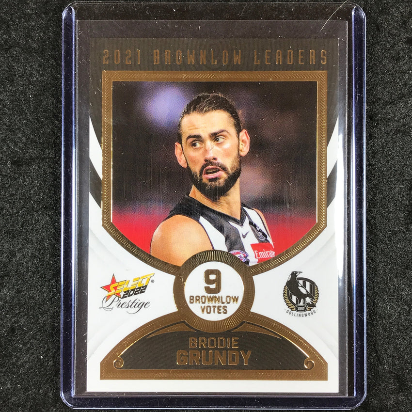 2022 Select AFL Prestige BRODIE GRUNDY 2021 Brownlow Leaders 04/80