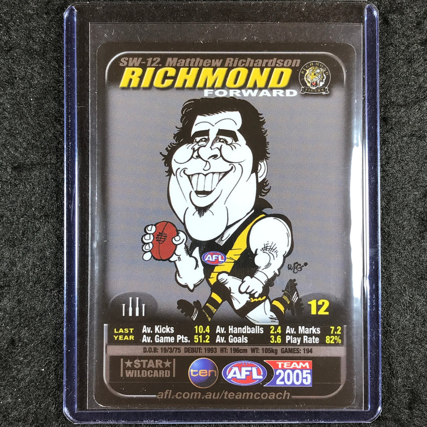 2005 Teamcoach AFL MATTHEW RICHARDSON Star Wildcard SW-12