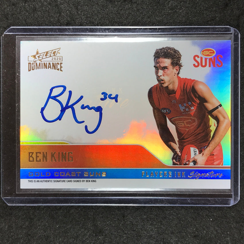 2020 Select AFL Dominance BEN KING Players Ink Signature 165/175